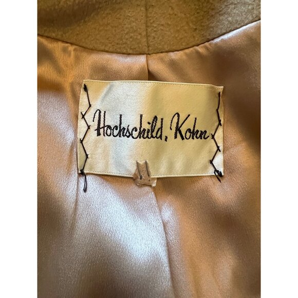 Vintage 50's Hochschild, Kohn Camel Fur Collar 3/4 Sleeve Overcoat Medium - Picture 10 of 14